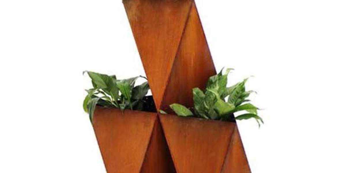 How install rusted steel planter boxes?